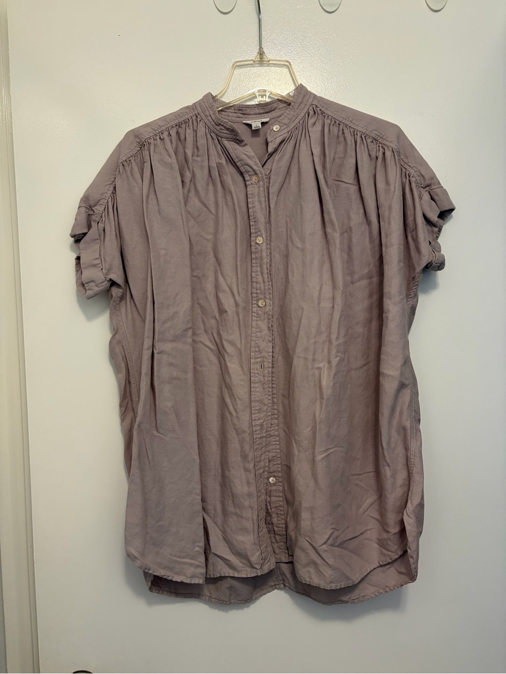 Wilfred Dusty Mauve Button-Up Short Sleeve Shirt